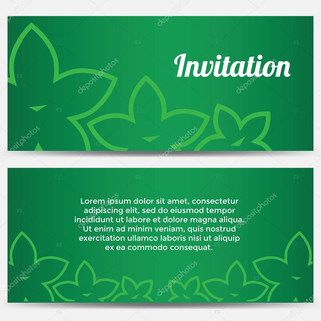 Abstract Invitation with flowers