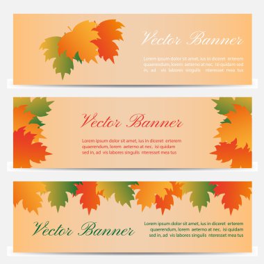 Üç soyut sonbahar afiş renkle bırakır