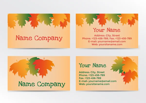 Cadrs de negocios de otoño con hojas coloridas — Vector de stock