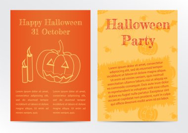 Cadılar Bayramı kartı davetiyesi. Vektör çizim. minimal ve düz tasarım.