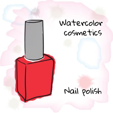 Sulu Boya kozmetik. Bulanık bir arka plan üzerine suluboya tırnak cilası