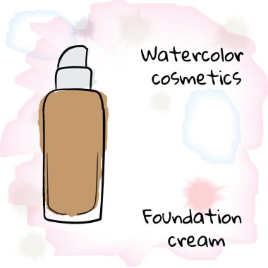 Sulu Boya kozmetik. Bulanık bir arka plan üzerine suluboya Vakfı krem