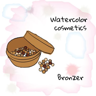 Sulu Boya kozmetik. Bulanık bir arka plan üzerine suluboya Bronzlaştırıcı