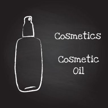 Şişe tebeşir yazı tahtası ile boyalı Kozmetik yağı