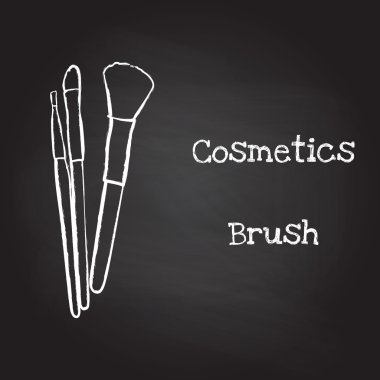 Tebeşir yazı tahtası ile fırçalar boyalı