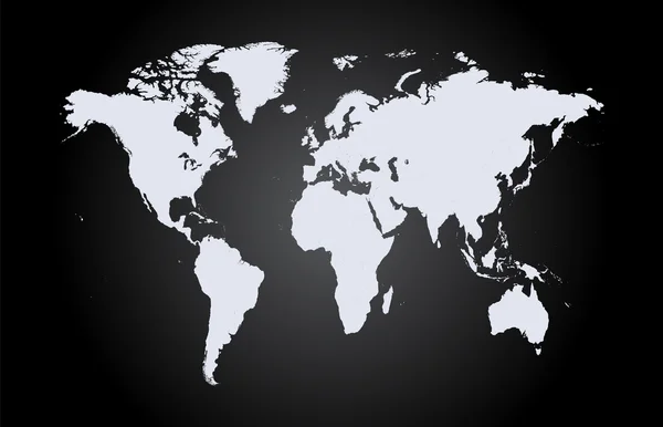 Světová mapa vektor plochá bílá — Stockový vektor