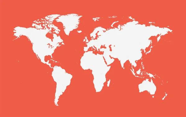 世界地図ベクター フラット ホワイト — ストックベクタ