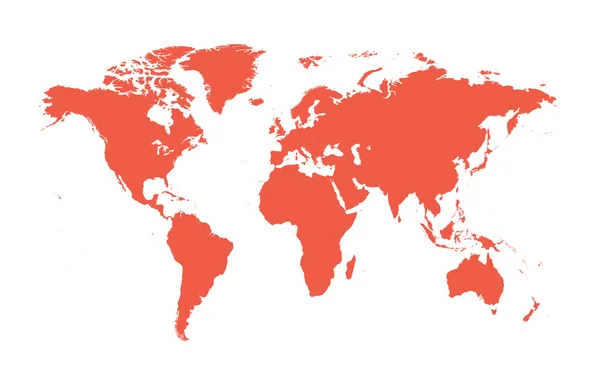World map vector flat red — Stock Vector