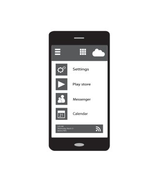 Smartphone simge vektör siyah