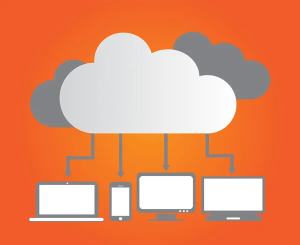 Σύννεφο πληροφορικής τεχνολογίας σύστημα εικονογράφηση φορέας eps10 — Διανυσματικό Αρχείο