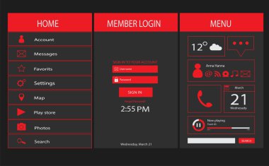 mobil arayüz tasarımı UI vektör
