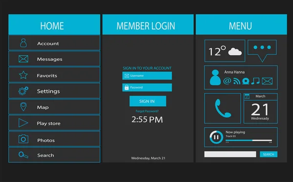 Mobiele interfaceontwerp Ui vector — Stockvector