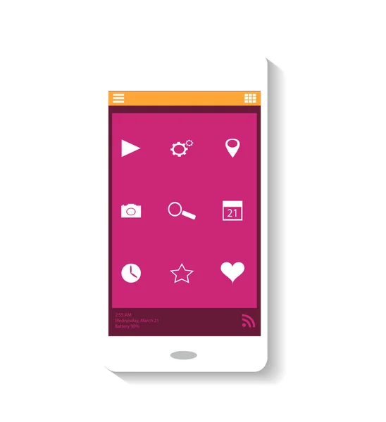 スマート フォン アイコン ピンクのテーマ — ストックベクタ