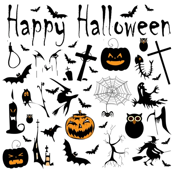 Cadılar Bayramın kutlu olsun simgeleri ile mutlu Halloween arka plan
