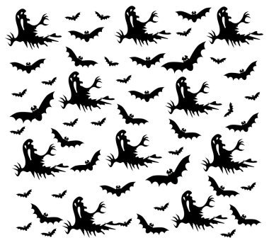 Mutlu Cadılar Bayramı Cadılar Bayramı simgeler, desen ve arka plan