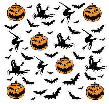 Mutlu Cadılar Bayramı Cadılar Bayramı simgeler, desen ve arka plan