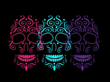 Moda tasarımı, desenleri, dövme, Ölülerin günü için kafatası vektör arka plan