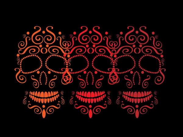 Cráneo vector de fondo para el diseño de moda, patrones, tatuajes, día de la muerte — Archivo Imágenes Vectoriales