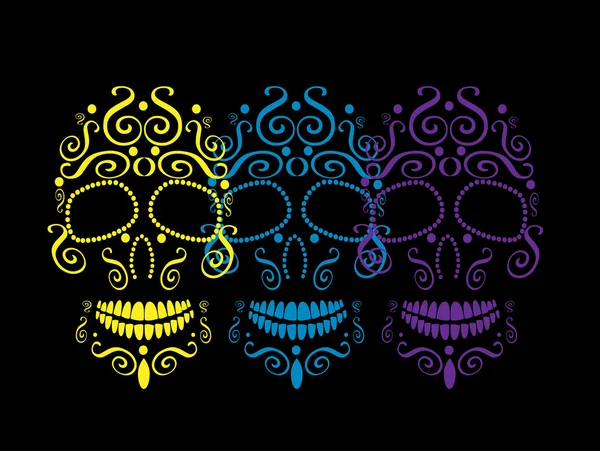 Skull vector achtergrond voor modevormgeving, patronen, tatoeages, dag van de doden — Stockvector