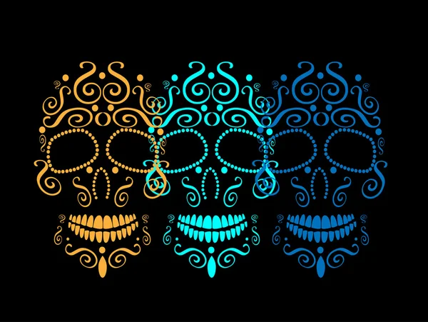 Skull vector achtergrond voor modevormgeving, patronen, tatoeages, dag van de doden — Stockvector