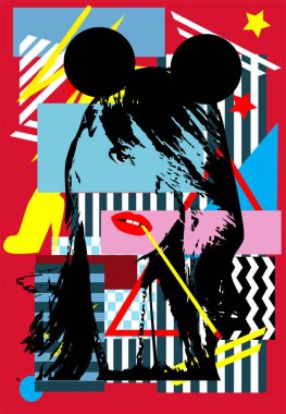 Fare kulaklı, sigara içen, popüler sanat geçmişi olan seksi kız.