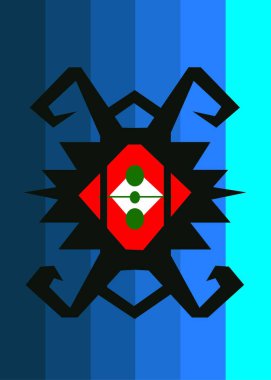 Beyaz arkaplanda etnik model mavisi