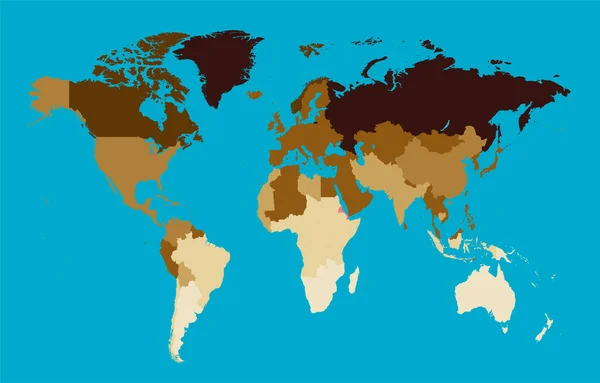 Carte Monde Info Graphique Frontières Colorées — Image vectorielle