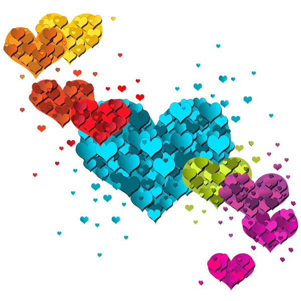 Coeurs en couleurs — Image vectorielle