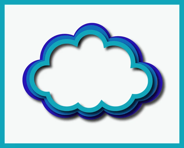 White cloud in three colors — Stock Vector