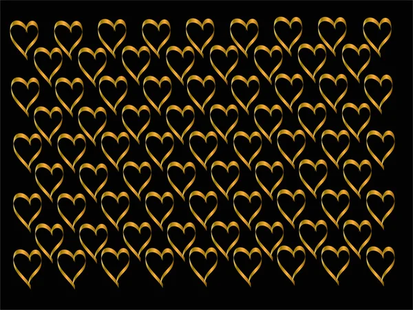 Modèle de forme de coeur d'or — Image vectorielle