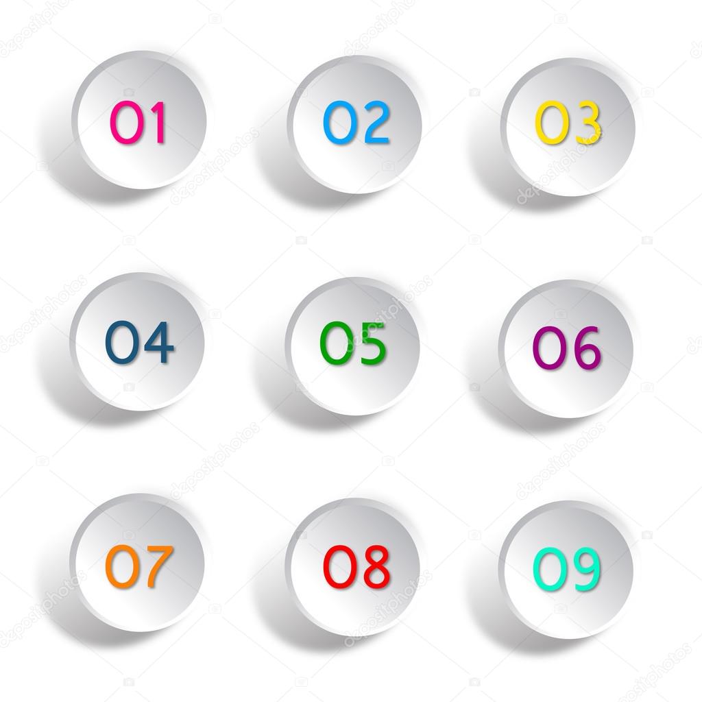 Round numbers button vector