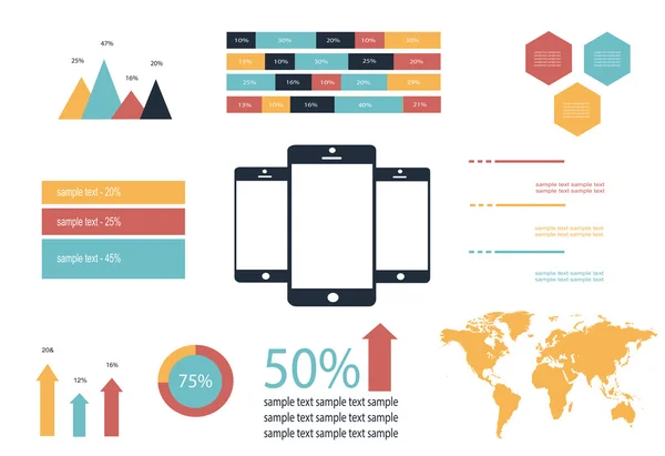 Info vector elementos gráficos — Vetor de Stock