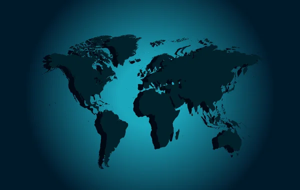 世界地図の青いネオン — ストックベクタ