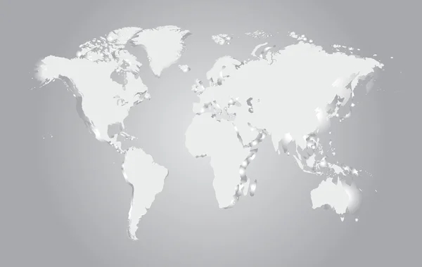 Dünya harita sylver — Stok Vektör
