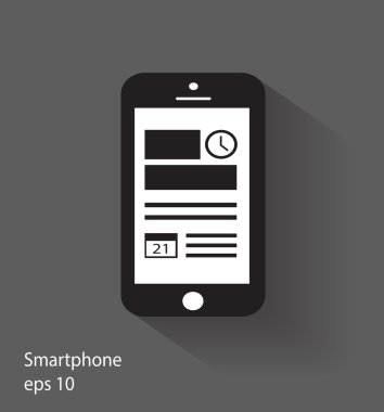 vektör siyah cep telefonu simgesi