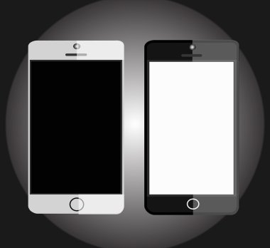 simge cep telefonu vektör siyah ve beyaz