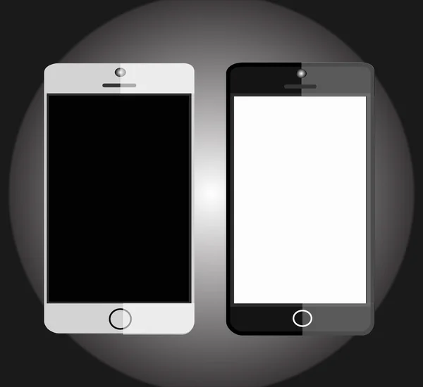 Icon mobile phone vector black and white — Stock Vector