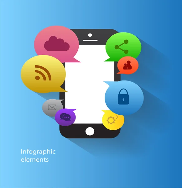 Icône de téléphone portable vectoriel infographique — Image vectorielle