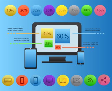 Infographic vektör cep telefon simgesi