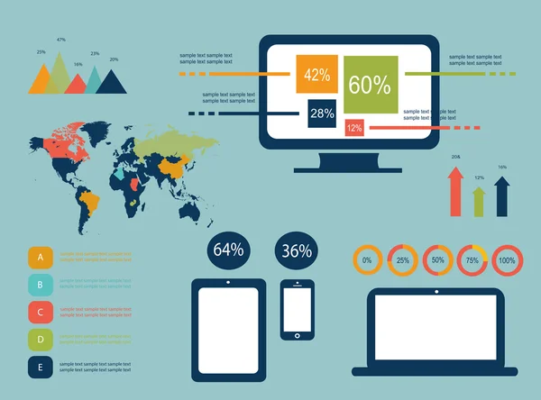 Infographic elements for mobile and computer — Stock Vector