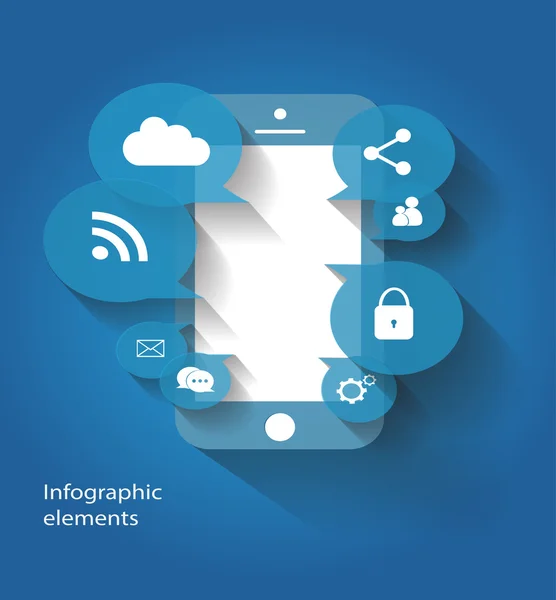 Vecteur d'icônes de médias de téléphonie mobile pour utilisation Web — Image vectorielle