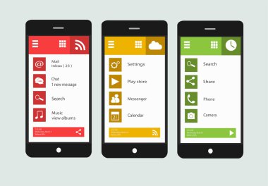 akıllı telefon arayüzü ile düz malzeme tasarım perde