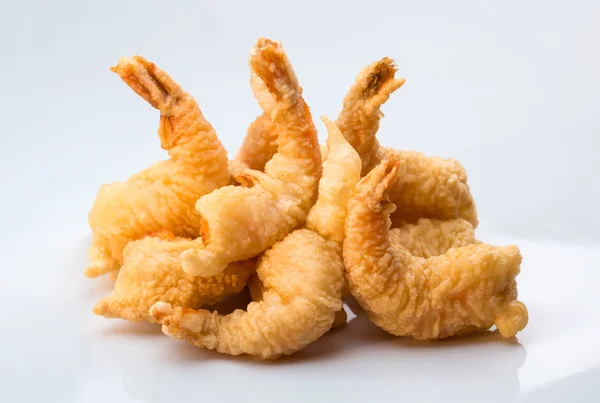 Fried shrimp breaded a white background — Stock Photo, Image