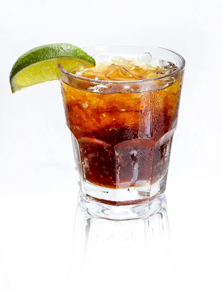 Cocktail Cuba Libre a White background