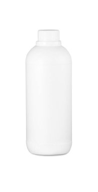 Evdeki kimyasallar için plastik bir şişe.