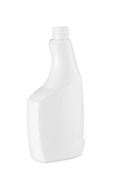 Evdeki kimyasallar için plastik bir şişe.