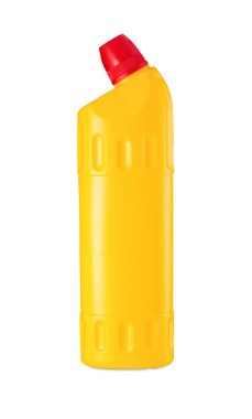 Evdeki kimyasallar için plastik bir şişe.