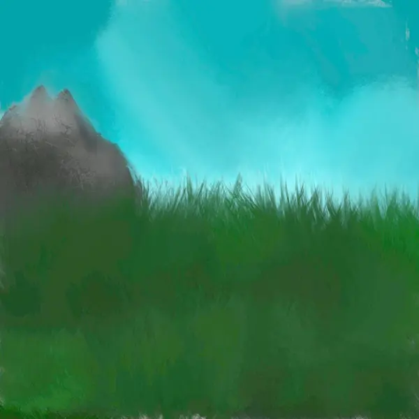 Природе Горы Трава Голубое Небо — стоковое фото