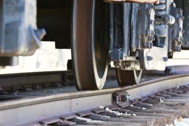 Güzel arka plan hareketli tren ve demiryolu ile