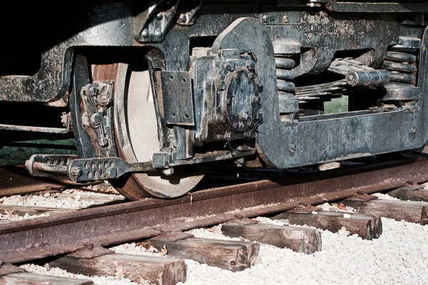 Beautiful background with the old train wheels — Stock Photo, Image